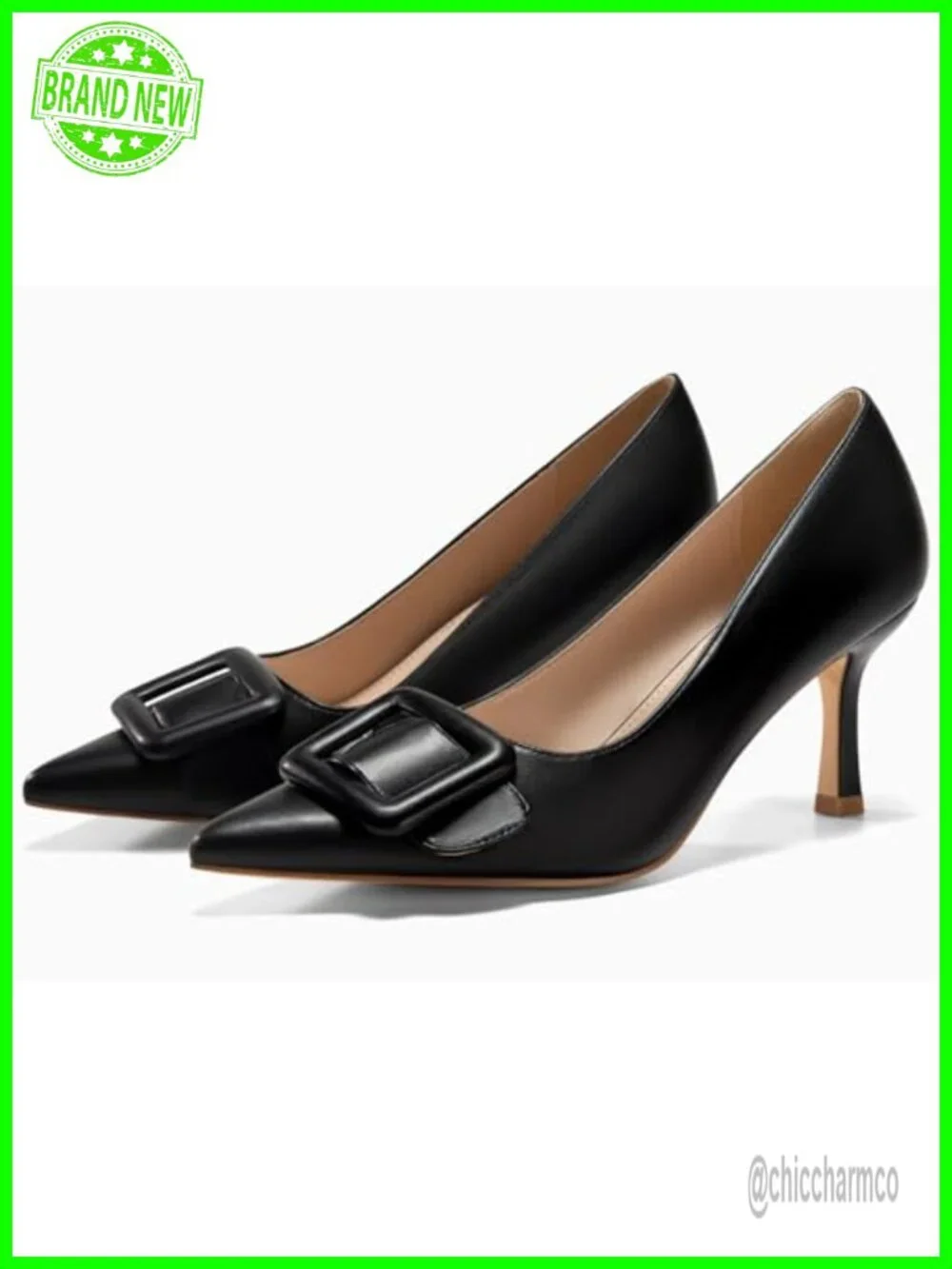Women's Closed Toe Pointed Pump Stiletto Heels Kitten Heel Faux Leather Slip On